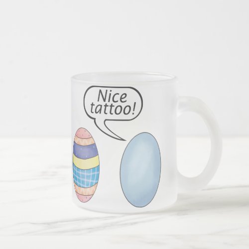 Nice Tattoo Easter Eggs Frosted Glass Coffee Mug