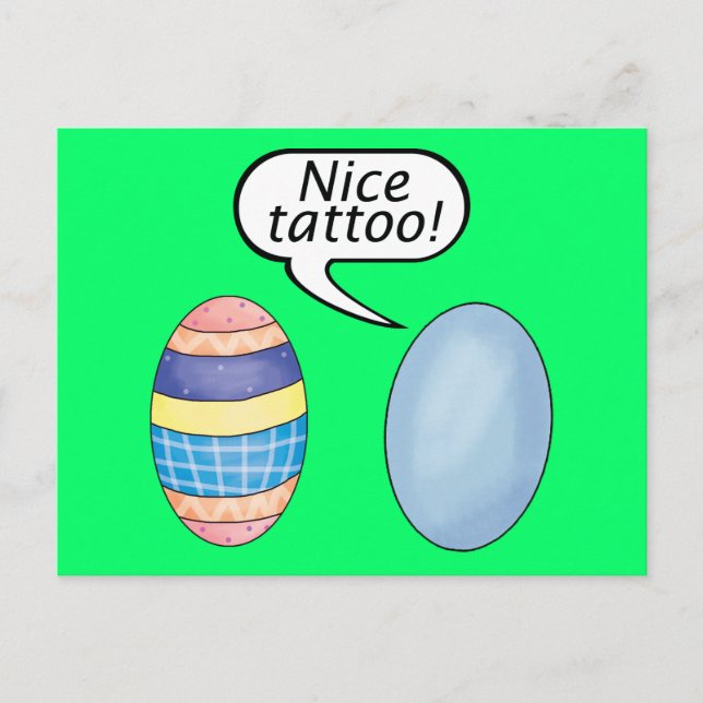 Nice Tattoo Easter Eggs Holiday Postcard (Front)