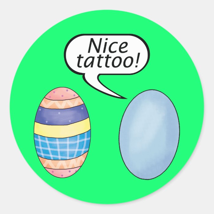 Nice Tattoo Easter Eggs Round Stickers