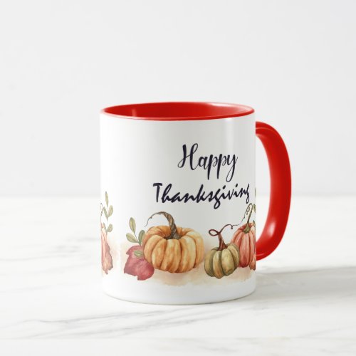 Nice Text Happy Thanksgiving with Pumpkin Mug