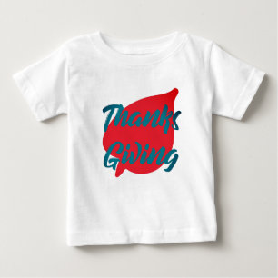 Nice Text Thanksgiving Typography on Leaf Baby T-Shirt