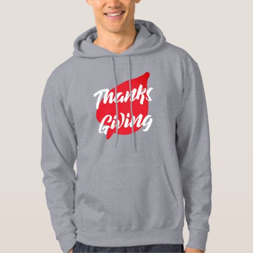 Nice Text Thanksgiving Typography on Leaf  Hoodie