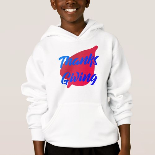 Nice Text Thanksgiving Typography on Leaf  Hoodie