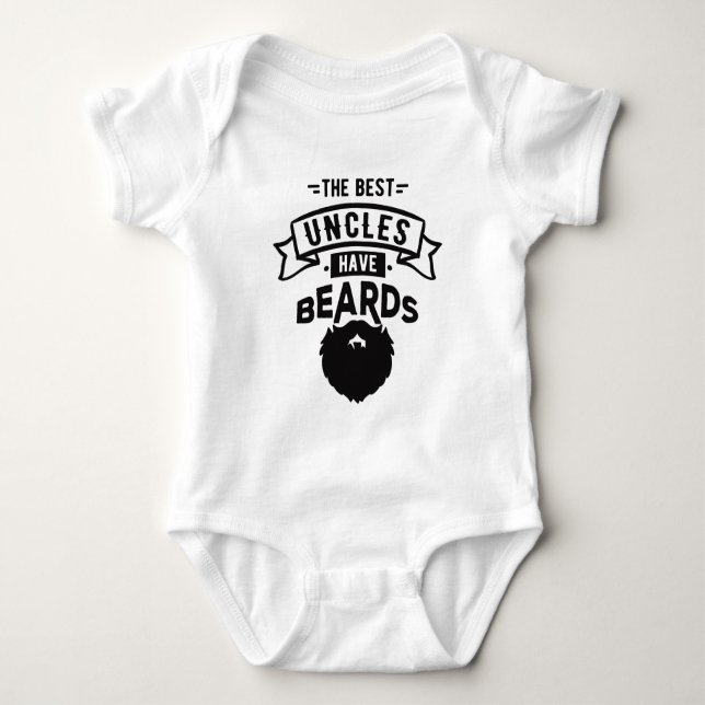 Nice The Best Uncles Have Beards Print Baby Bodysuit (Front)
