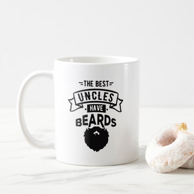 Nice The Best Uncles Have Beards Print Coffee Mug (With Donut)