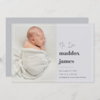 Nice to Meet You | Modern Photo Birth Announcement