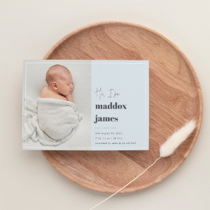 Nice to Meet You   Modern Photo Birth Announcement
