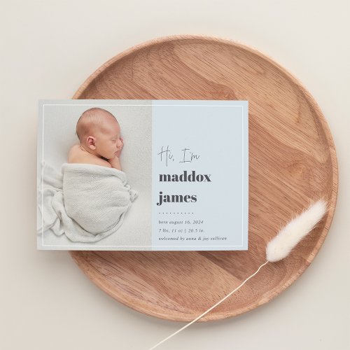 Nice to Meet You  Modern Photo Birth Announcement