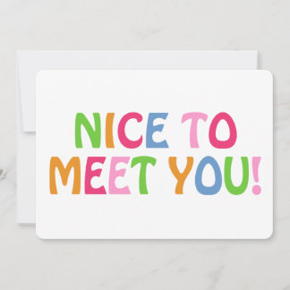 Nice To Meet You Quote Modern Cute Minimal Hello Thank You Card