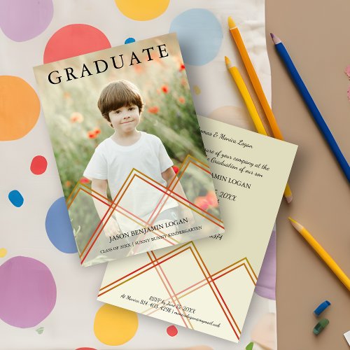 Nice Transparency Effect Pre K Graduation Photo Invitation