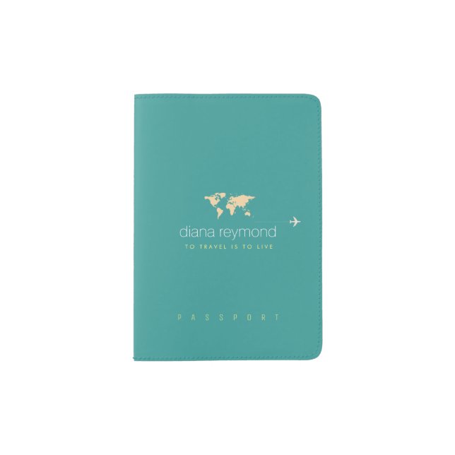 nice turquoise blue passport holder (Front)