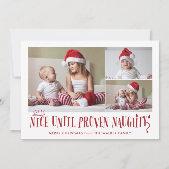Nice Until Proven Naughty Funny Holiday Card 