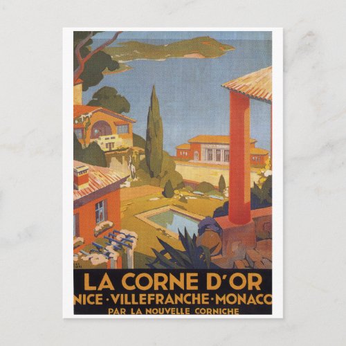 Nice Villefranche Monaco Vintage Postcard