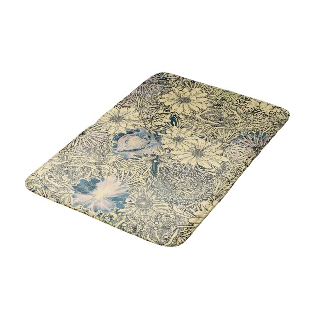 Nice vintage floral pattern bath mat (Angled)