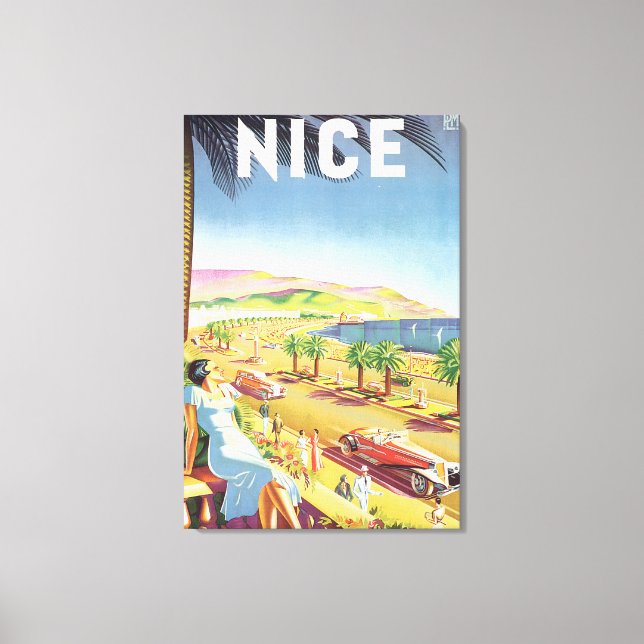 Nice Vintage Travel Poster Canvas Print (Front)