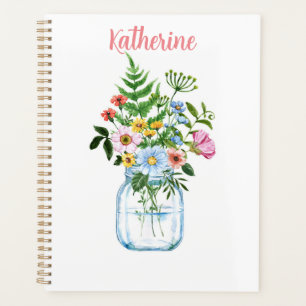 Nice Watercolor Wildflowers Custom Christian Women Planner