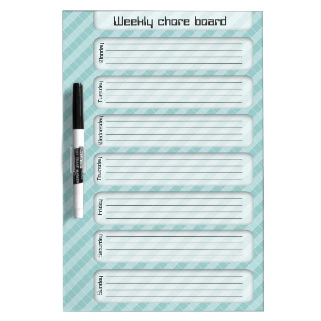 Nice weekly chore list dry erase board (Front)
