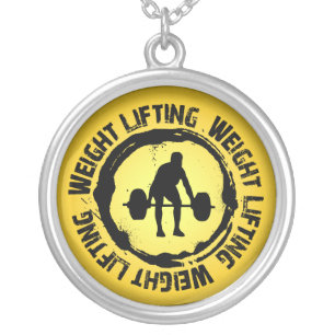 Nice Weight Lifting Seal Silver Plated Necklace