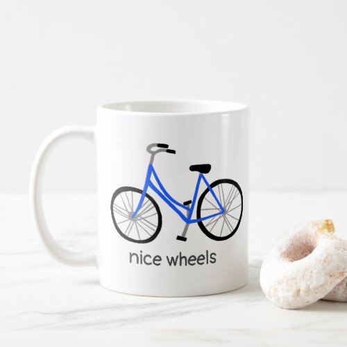 NICE WHEELS Cute Blue Bicycle CUSTOM Coffee Mug