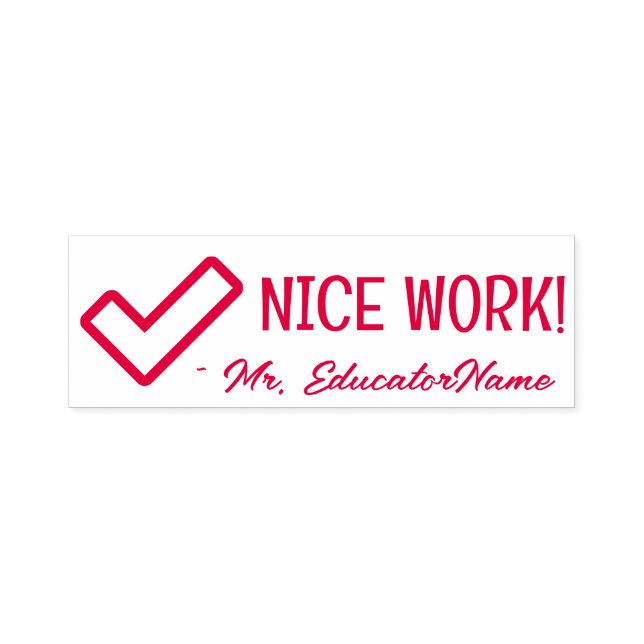 "NICE WORK!" Assignment Marking Rubber Stamp (Design)