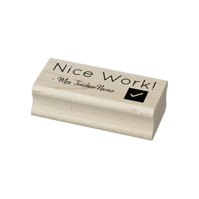 "Nice Work!" + Custom Teacher Name Rubber Stamp (Stamp)