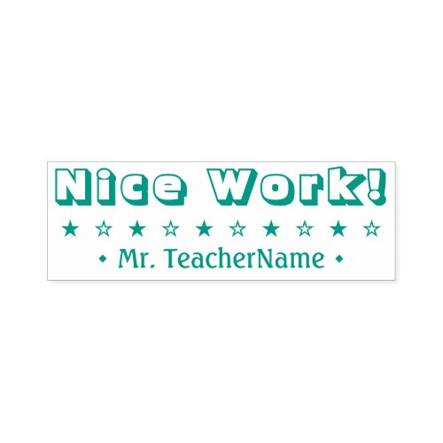 Nice Work Teaching Assistant Rubber Stamp