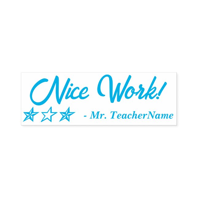 "Nice Work!" Tutor Rubber Stamp (Design)