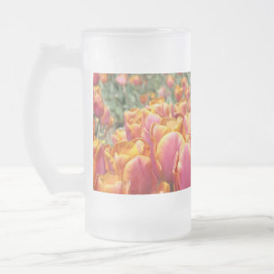 Nicely Done! Spring Tulip Flower Frosted Glass Mug