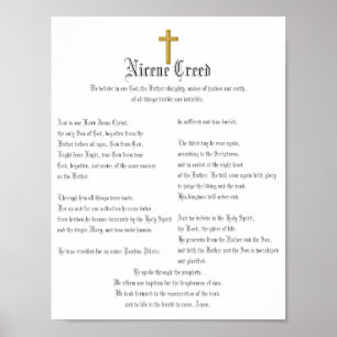 Nicene Creed and Cross Poster