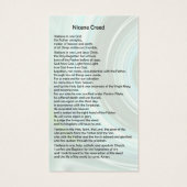 Nicene Creed and Hail Mary Prayer Card (Back)