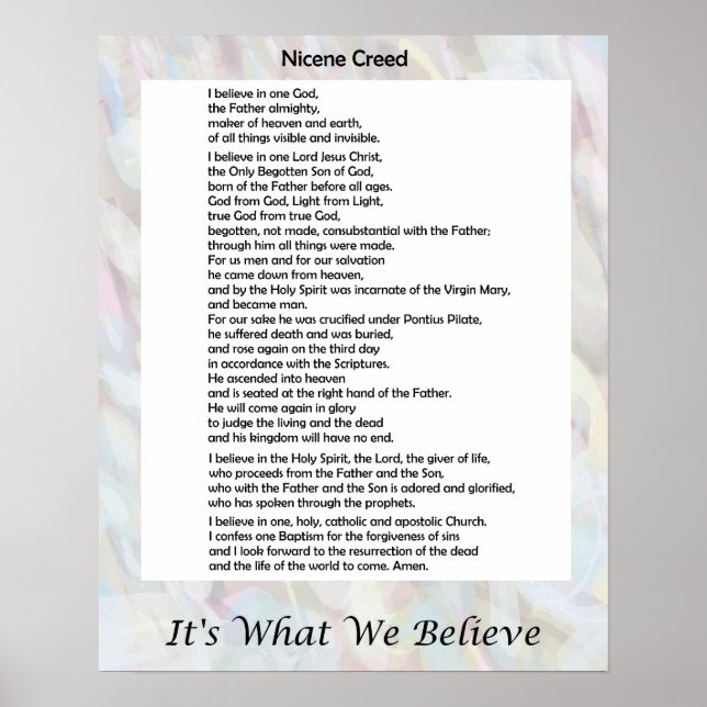 Nicene Creed Poster 16"x20"  (Front)