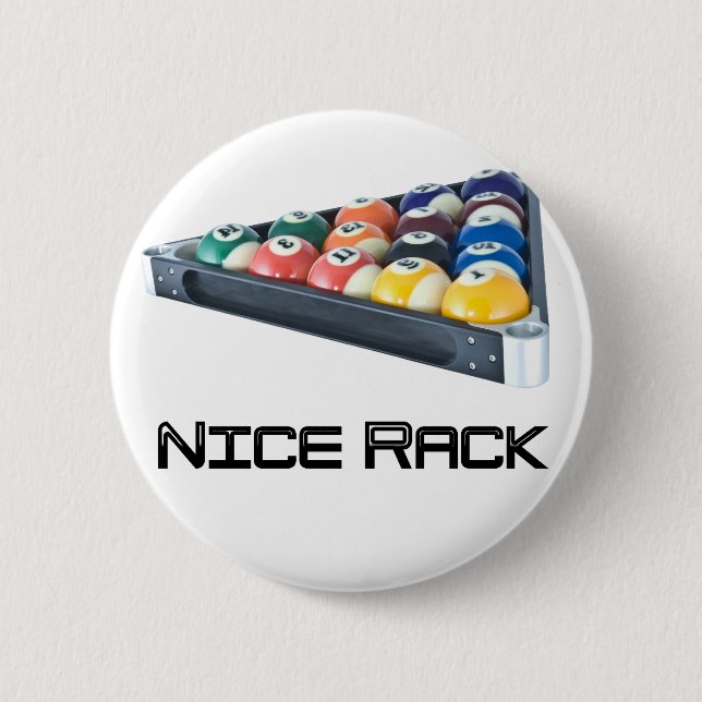 NiceRack Black Pinback Button (Front)