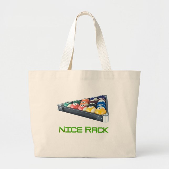 NiceRack Green Large Tote Bag (Front)