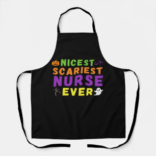 Nicest scariest Nurse ever funny Halloween Classic Apron
