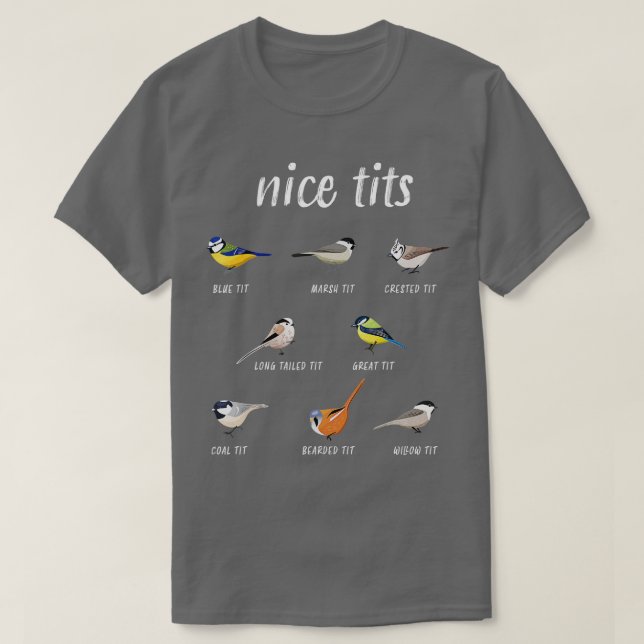 Nicetits funny bird watching gift Birder Men Dad T-Shirt (Design Front)
