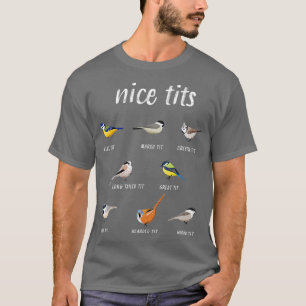 Nicetits funny bird watching gift Birder Men Dad T-Shirt
