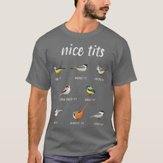 Nicetits funny bird watching gift Birder Men Dad T-Shirt