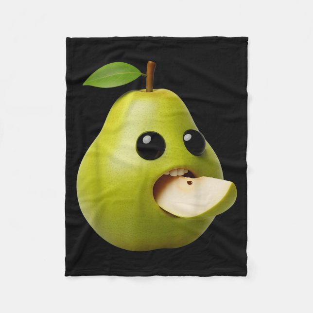 Niche Fruits Funny Pear Meme Brainrot Surreal  Fleece Blanket (Front)
