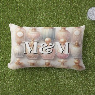 Niche Perfume Collection, Monogram Watercolor Lumbar Pillow