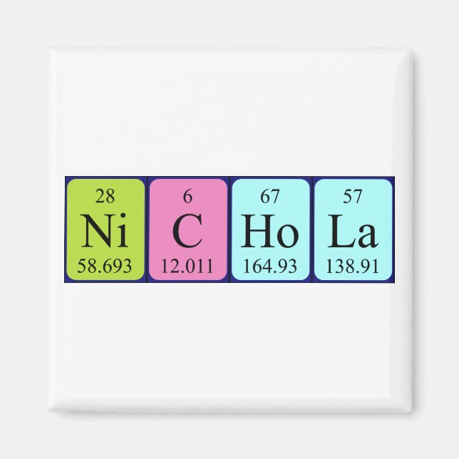 Nichola periodic table name magnet (Front)