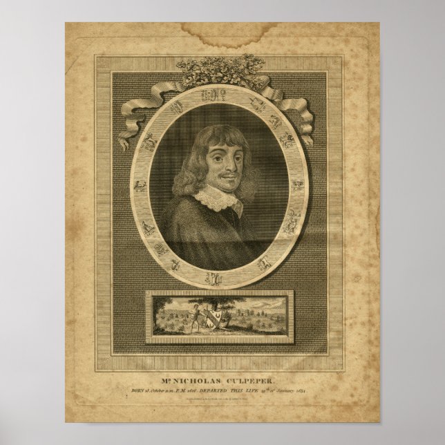 Nicholas Culpeper Herbal Print 1817 (Front)