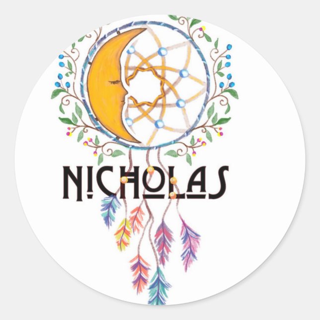 Nicholas Dreamcatcher Classic Round Sticker (Front)