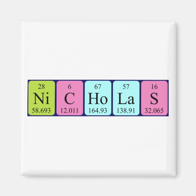 Nicholas periodic table name magnet (Front)