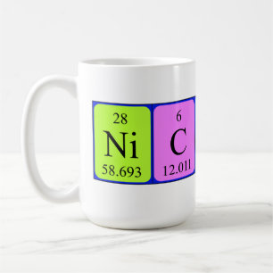Nicholas periodic table name mug