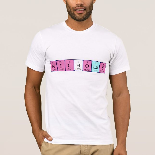 Nicholas periodic table name shirt (Front)