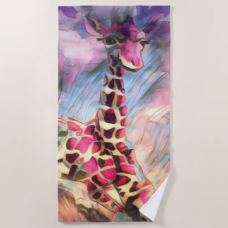 Nicholas The Baby Giraffe 🦒 Beach Towel