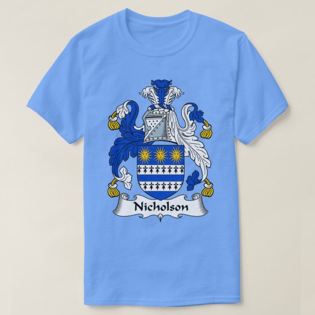 Nicholson Coat of Arms Family Crest  T-Shirt (Design Front)