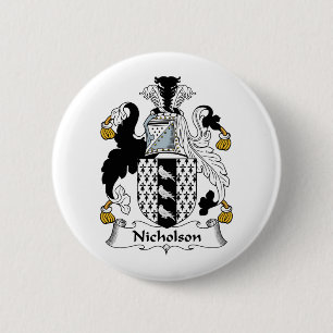 Nicholson Family Crest Pinback Button
