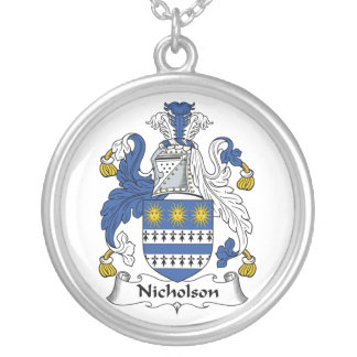 Nicholson Family Crest Silver Plated Necklace