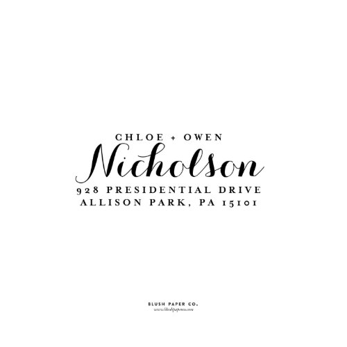 Nicholson Family Name Return Address Stamp 